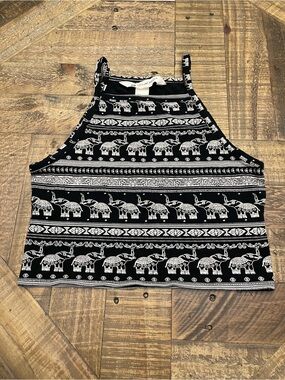 H&M x Coachella Official Collection Elephant Print Halter Crop Top